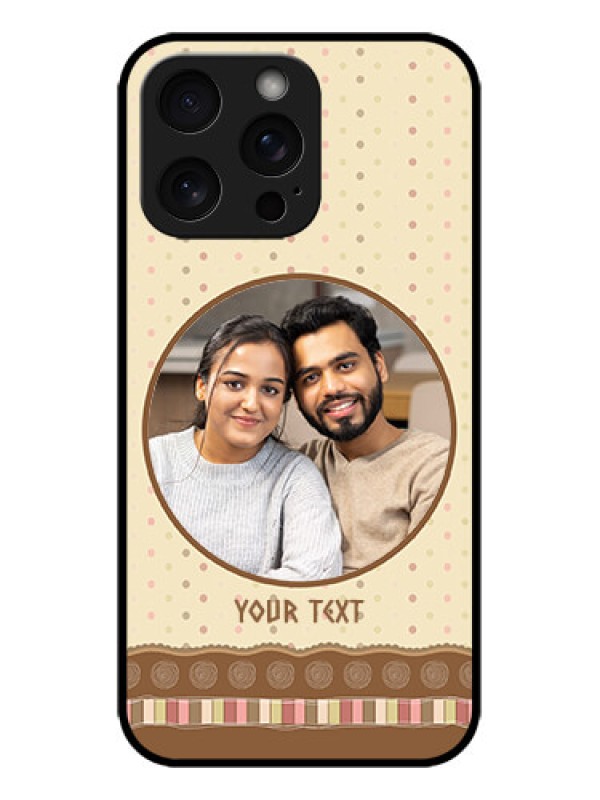 Custom iPhone 15 Pro Max Custom Metal Phone CaseBrown Dotted Mobile Case Design