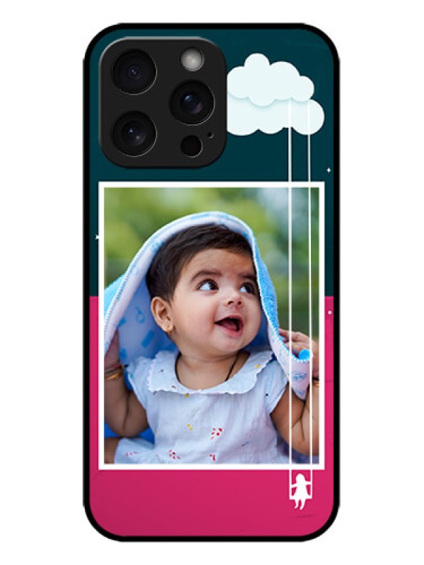 Custom iPhone 15 Pro Max Custom Metal Phone CaseCute Girl With Cloud Design