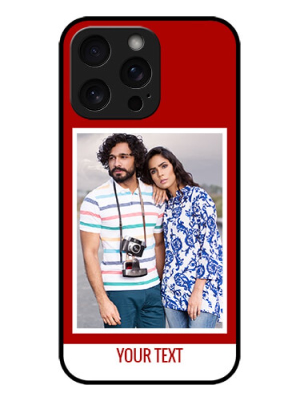 Custom iPhone 15 Pro Max Custom Metal Phone CaseRed Color Design