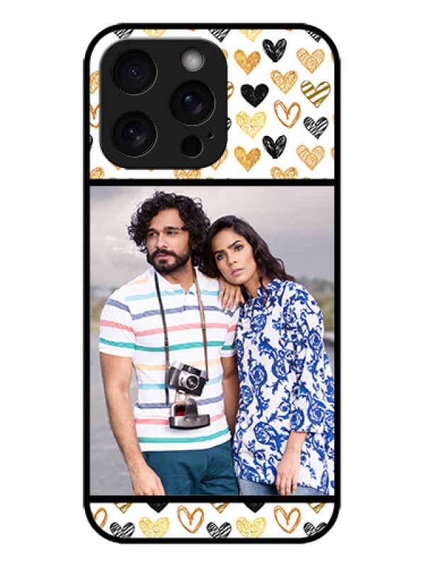 Custom iPhone 15 Pro Max Custom Metal Phone CaseLove Symbol Design