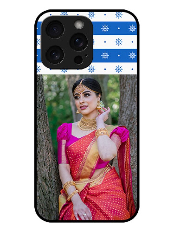 Custom iPhone 15 Pro Max Custom Metal Phone CaseSnow Pattern Design