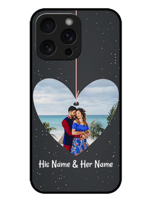 Custom iPhone 15 Pro Max Custom Metal Phone CaseHanging Heart Design