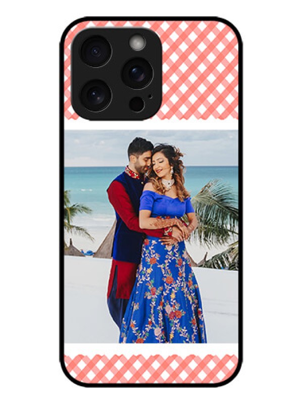 Custom iPhone 15 Pro Max Custom Metal Phone CasePink Pattern Design