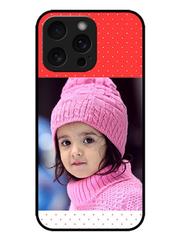 Custom iPhone 15 Pro Max Custom Metal Phone CaseRed Pattern Design