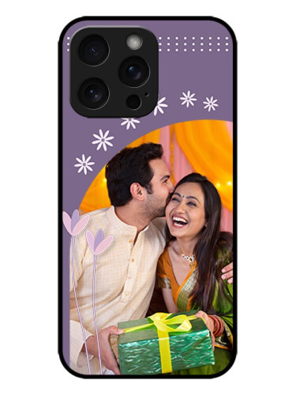 Custom iPhone 15 Pro Max Custom Metal Phone CaseLavender Flowers Design