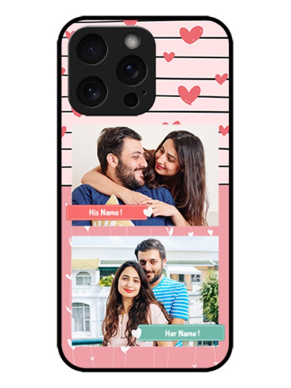 Custom iPhone 15 Pro Max Custom Metal Phone CasePhoto With Heart Design