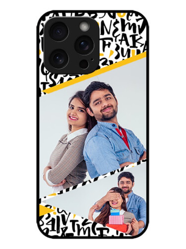 Custom iPhone 15 Pro Max Custom Metal Phone CaseLetters Pattern Design