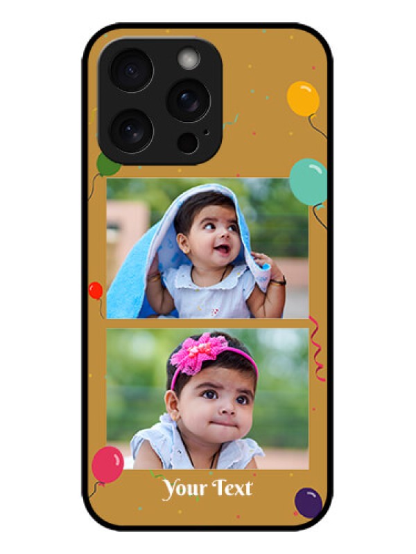 Custom iPhone 15 Pro Max Custom Metal Phone CaseImage Holder With Birthday Celebrations Design