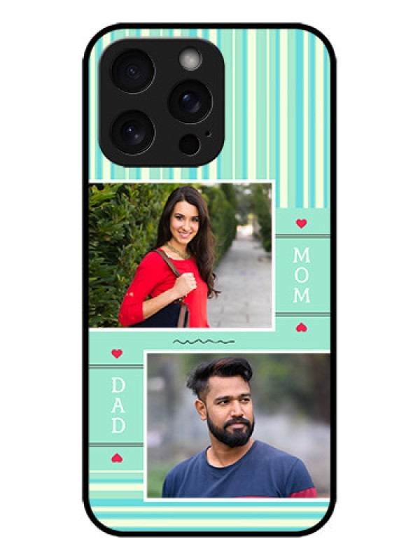 Custom iPhone 15 Pro Max Custom Metal Phone CaseMom and Dad Pic Design