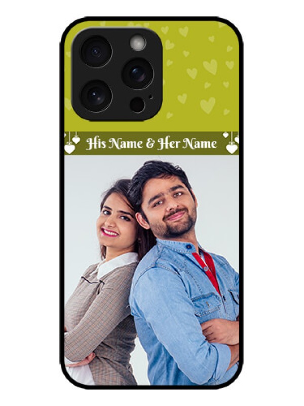 Custom iPhone 15 Pro Max Custom Metal Phone CaseYou and Me Heart Design