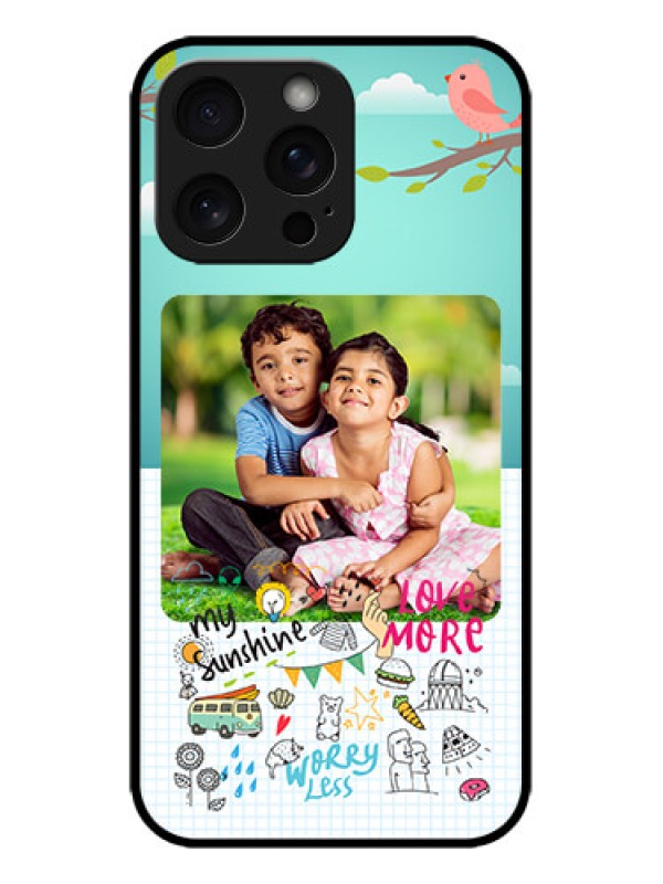 Custom iPhone 15 Pro Max Custom Metal Phone CaseDoodle Love Design