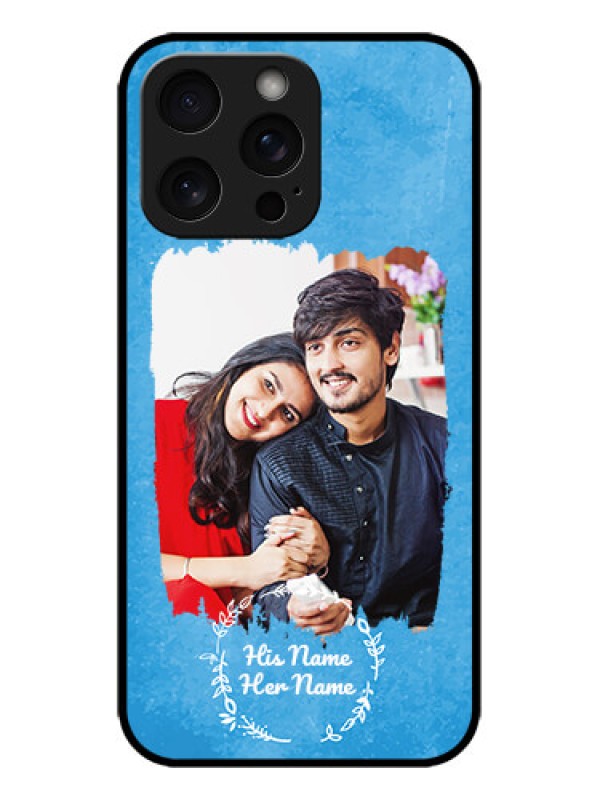 Custom iPhone 15 Pro Max Custom Metal Phone CaseBlue Color Vintage Design