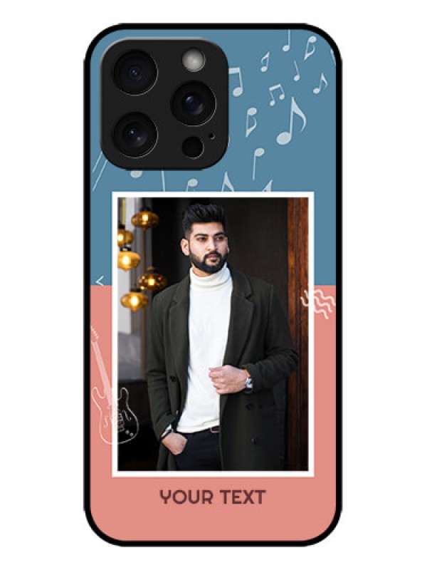 Custom iPhone 15 Pro Max Custom Metal Phone CaseWith Color Musical Note Design