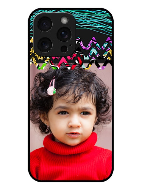 Custom iPhone 15 Pro Max Custom Metal Phone CaseNeon Abstract Design