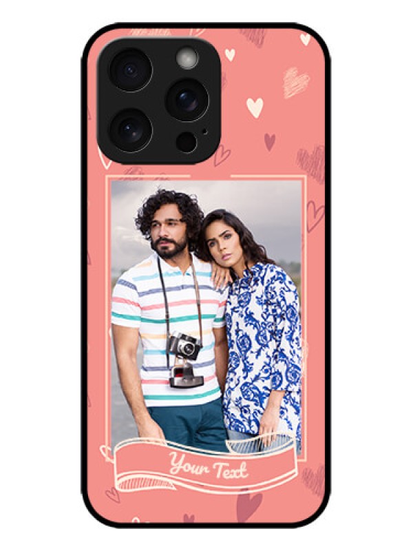 Custom iPhone 15 Pro Max Custom Metal Phone CaseLove Doodle Art Design