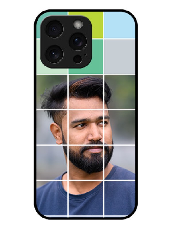 Custom iPhone 15 Pro Max Custom Metal Phone CaseWith White Box Pattern