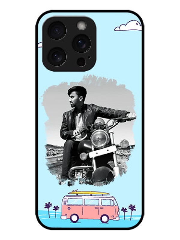 Custom iPhone 15 Pro Max Custom Metal Phone CaseTravel and Adventure Design