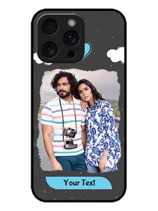 Custom iPhone 15 Pro Max Custom Metal Phone CaseSplashes With Love Doodles Design