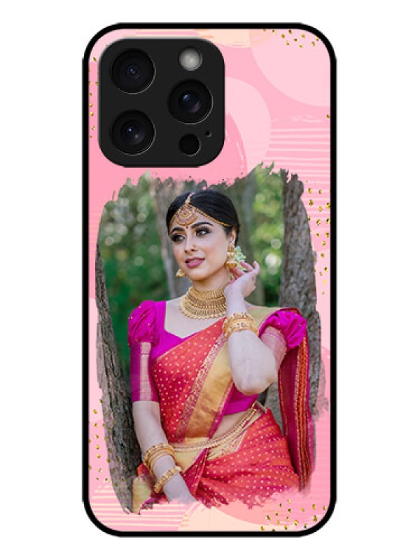 Custom iPhone 15 Pro Max Custom Metal Phone CaseGold Glitter Splash Design