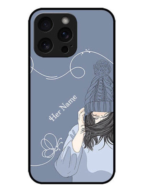 Custom iPhone 15 Pro Max Custom Metal Phone CaseGirl In Winter Outfit Design