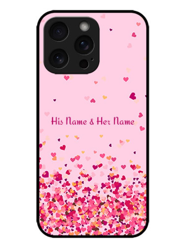 Custom iPhone 15 Pro Max Custom Metal Phone CaseFloating Hearts Design