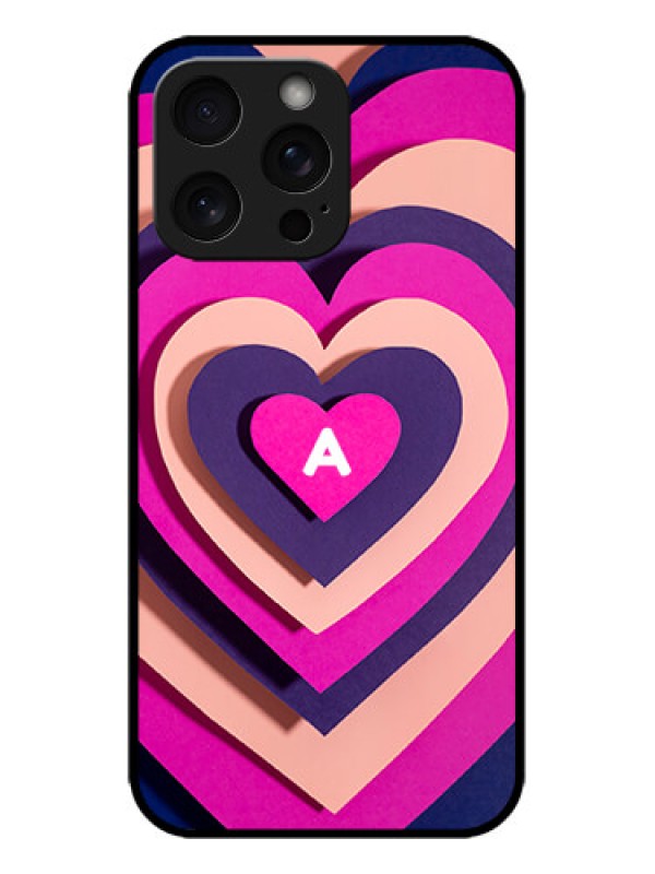 Custom iPhone 15 Pro Max Custom Metal Phone CaseCute Heart Pattern Design