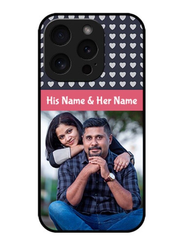 Custom iPhone 15 Pro Custom Metal Phone CaseLove Symbols Design