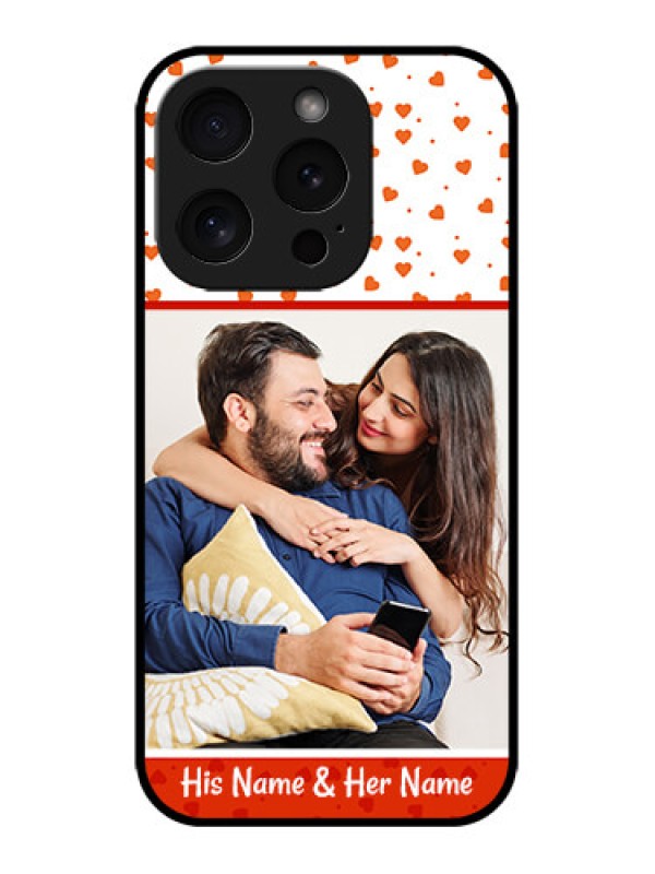 Custom iPhone 15 Pro Custom Metal Phone CaseOrange Love Symbol Design