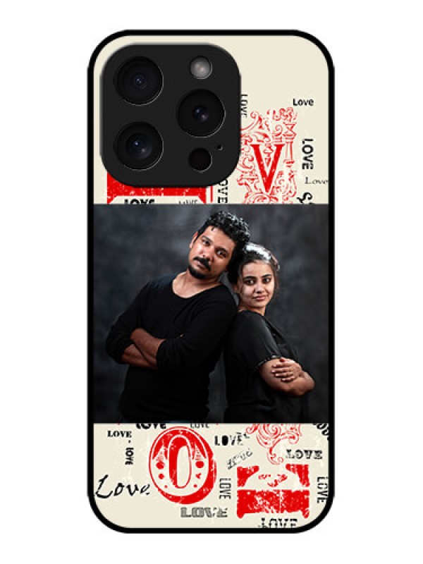 Custom iPhone 15 Pro Custom Metal Phone CaseTrendy Love Design Case