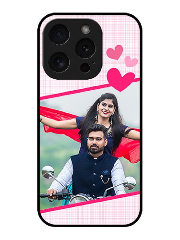 Custom iPhone 15 Pro Custom Metal Phone CaseLove Shape Heart Design