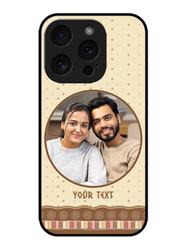 Custom iPhone 15 Pro Custom Metal Phone CaseBrown Dotted Mobile Case Design