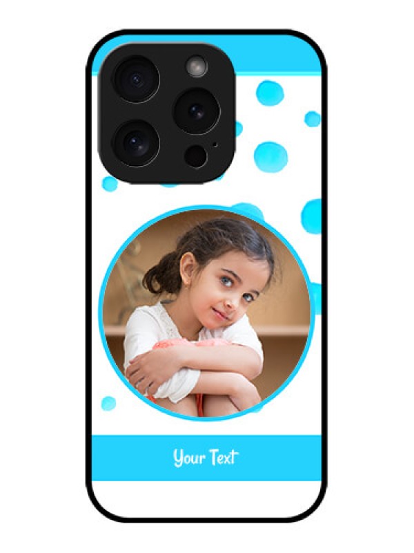 Custom iPhone 15 Pro Custom Metal Phone CaseBlue Bubbles Pattern Design