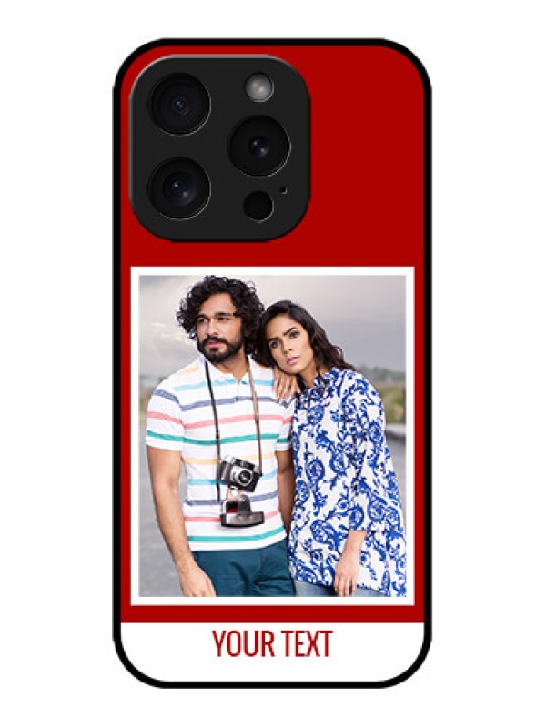 Custom iPhone 15 Pro Custom Metal Phone CaseRed Color Design