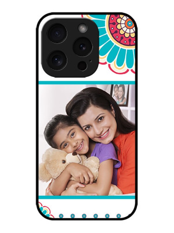 Custom iPhone 15 Pro Custom Metal Phone CaseFlower Design