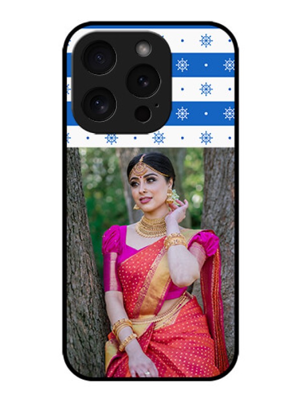 Custom iPhone 15 Pro Custom Metal Phone CaseSnow Pattern Design