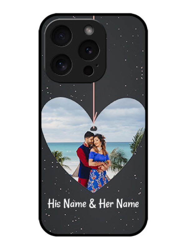 Custom iPhone 15 Pro Custom Metal Phone CaseHanging Heart Design