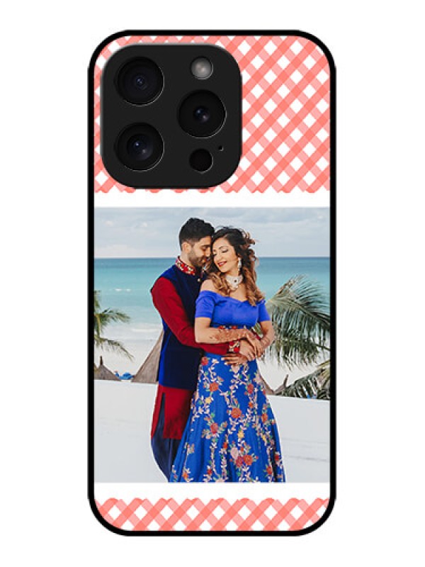 Custom iPhone 15 Pro Custom Metal Phone CasePink Pattern Design