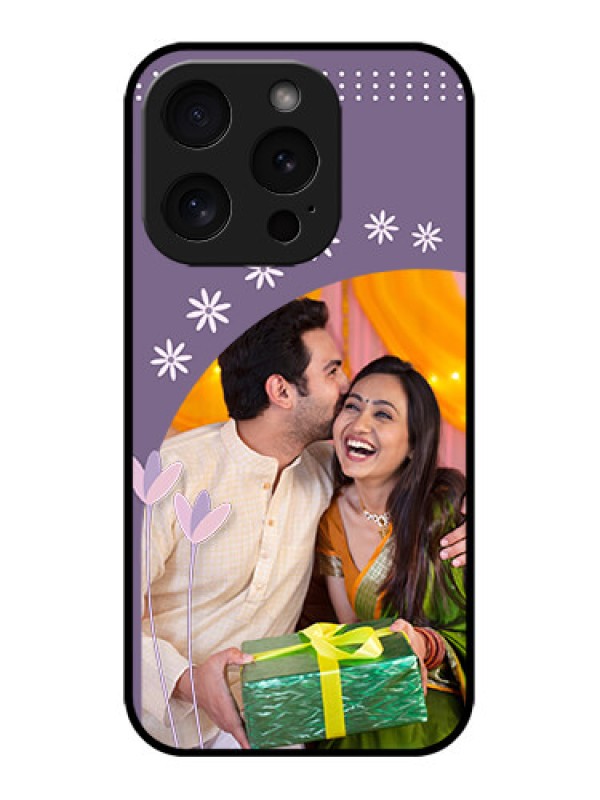 Custom iPhone 15 Pro Custom Metal Phone CaseLavender Flowers Design