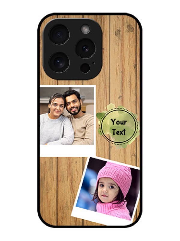 Custom iPhone 15 Pro Custom Metal Phone CaseWooden Texture Design