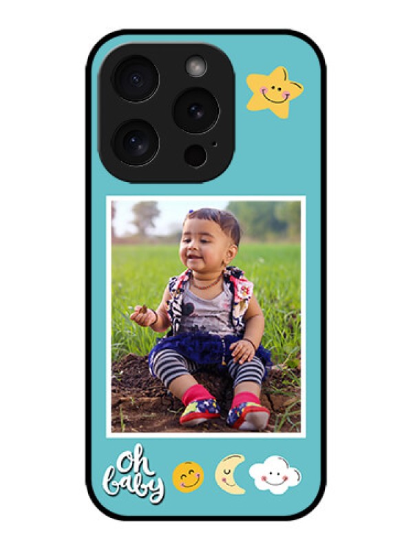 Custom iPhone 15 Pro Custom Metal Phone CaseSmiley Kids Stars Design