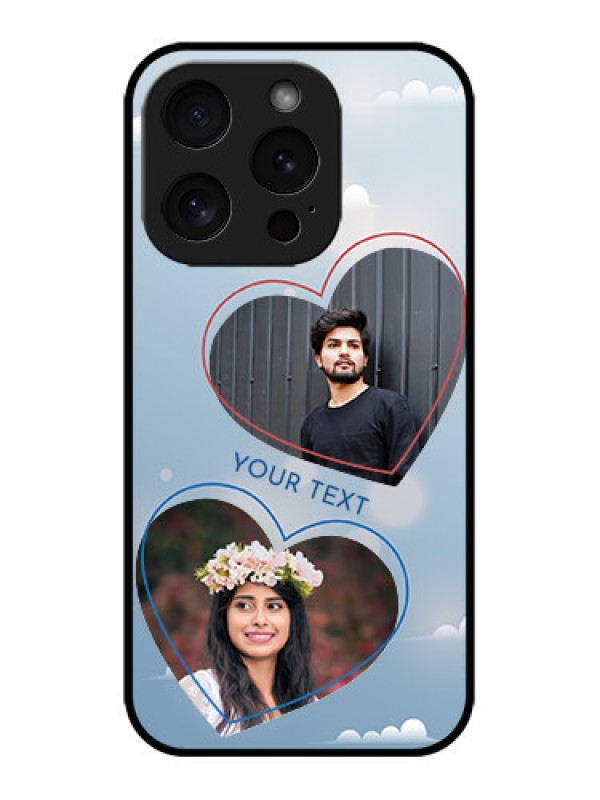 Custom iPhone 15 Pro Custom Metal Phone CaseBlue Color Couple Design