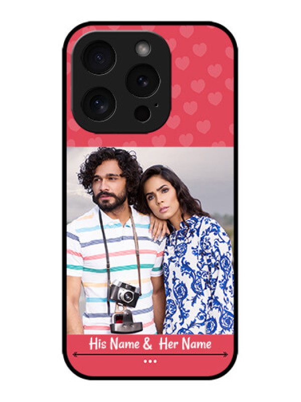 Custom iPhone 15 Pro Custom Metal Phone CaseSimple Love Design