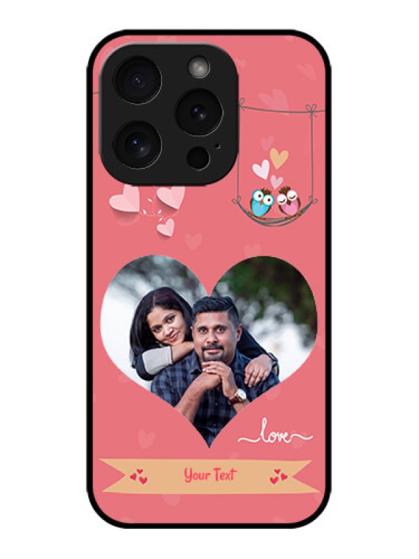 Custom iPhone 15 Pro Custom Metal Phone CasePeach Color Love Design