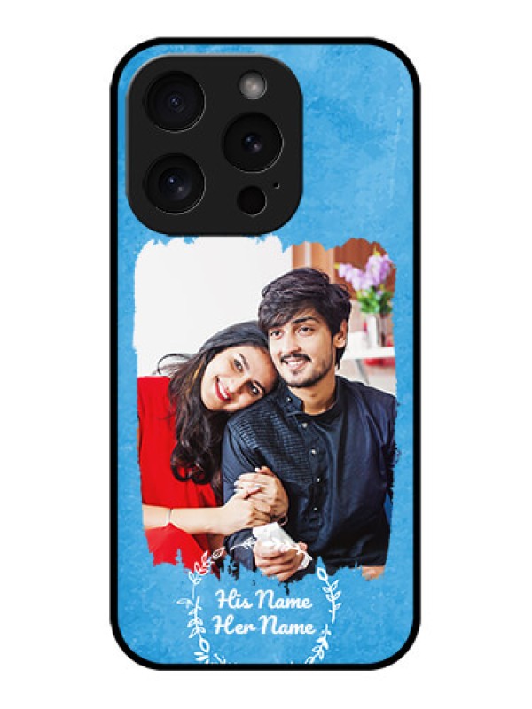 Custom iPhone 15 Pro Custom Metal Phone CaseBlue Color Vintage Design