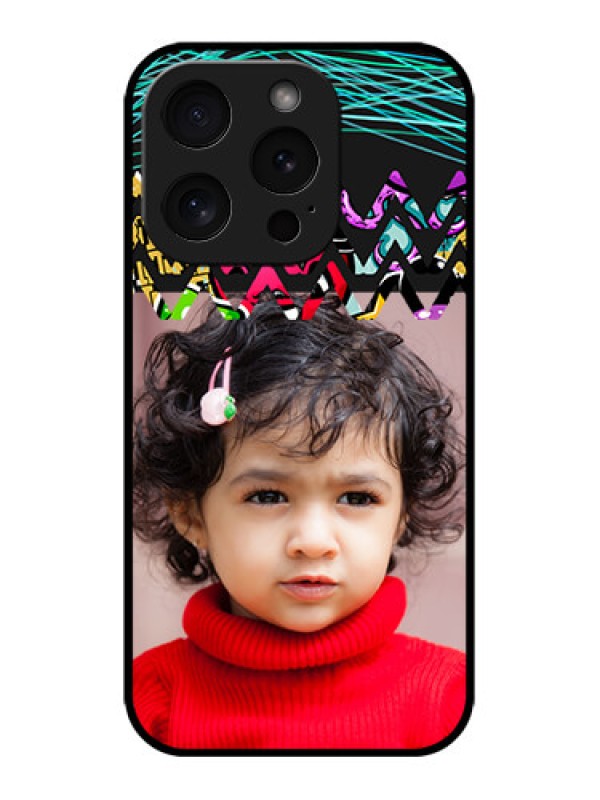 Custom iPhone 15 Pro Custom Metal Phone CaseNeon Abstract Design