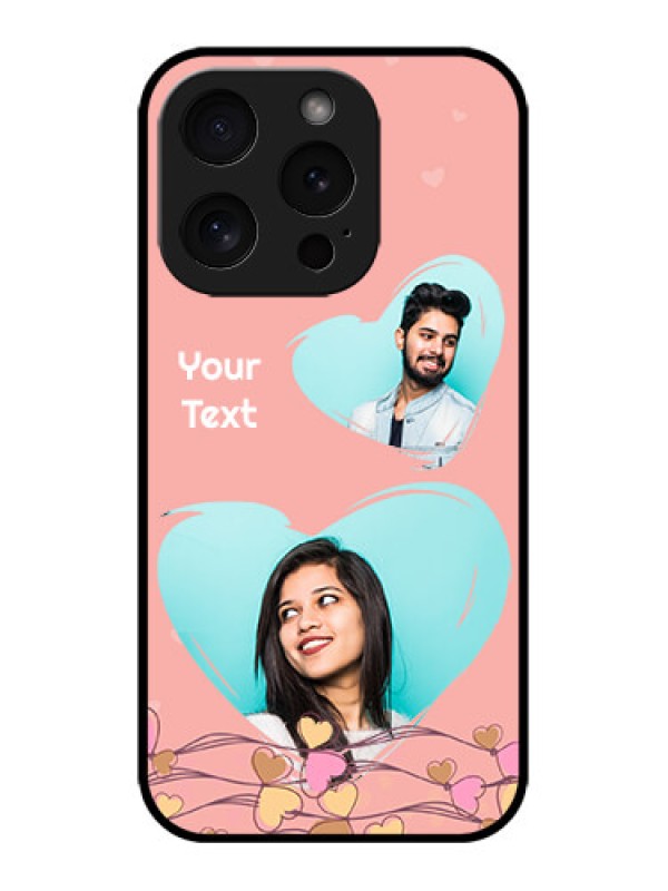 Custom iPhone 15 Pro Custom Metal Phone CaseLove Doodle Design