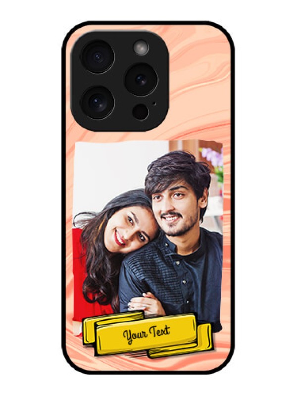 Custom iPhone 15 Pro Custom Metal Phone CaseMarble Texture Design