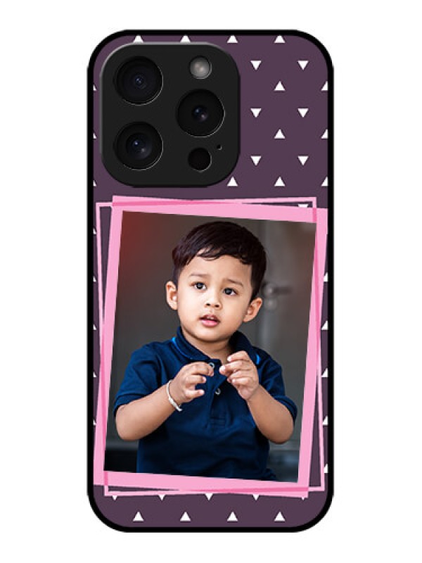 Custom iPhone 15 Pro Custom Metal Phone CaseTriangle Pattern Dotted Design