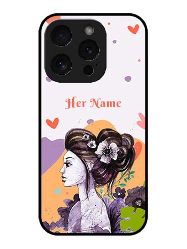 Custom iPhone 15 Pro Custom Metal Phone CaseWoman And Nature Design