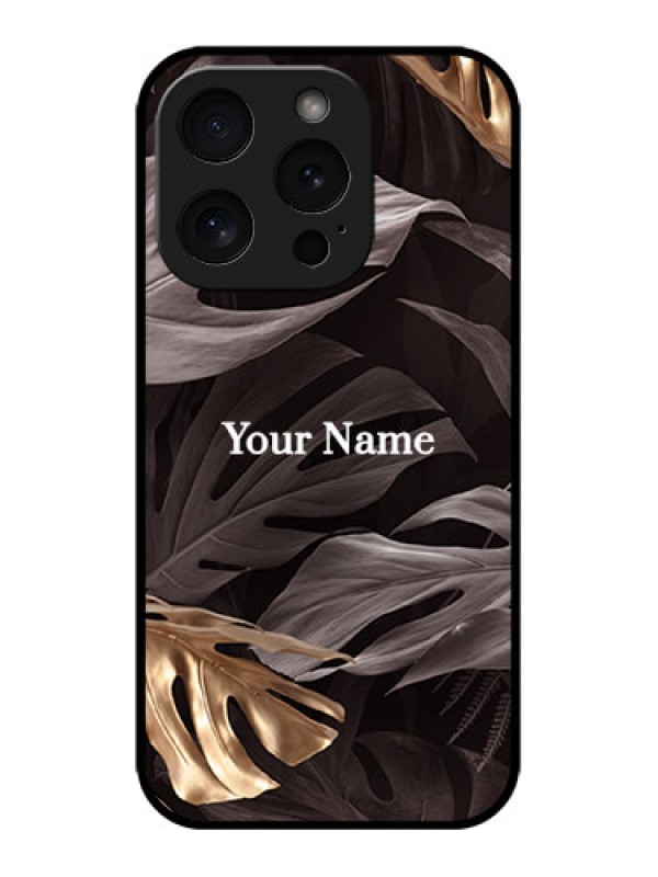 Custom iPhone 15 Pro Custom Metal Phone CaseWild Leaves Digital Paint Design